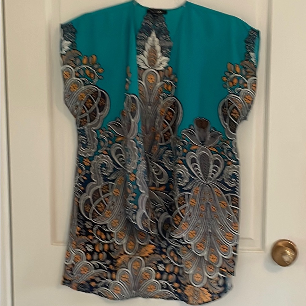 Elegant Teal and Gray Women's Top